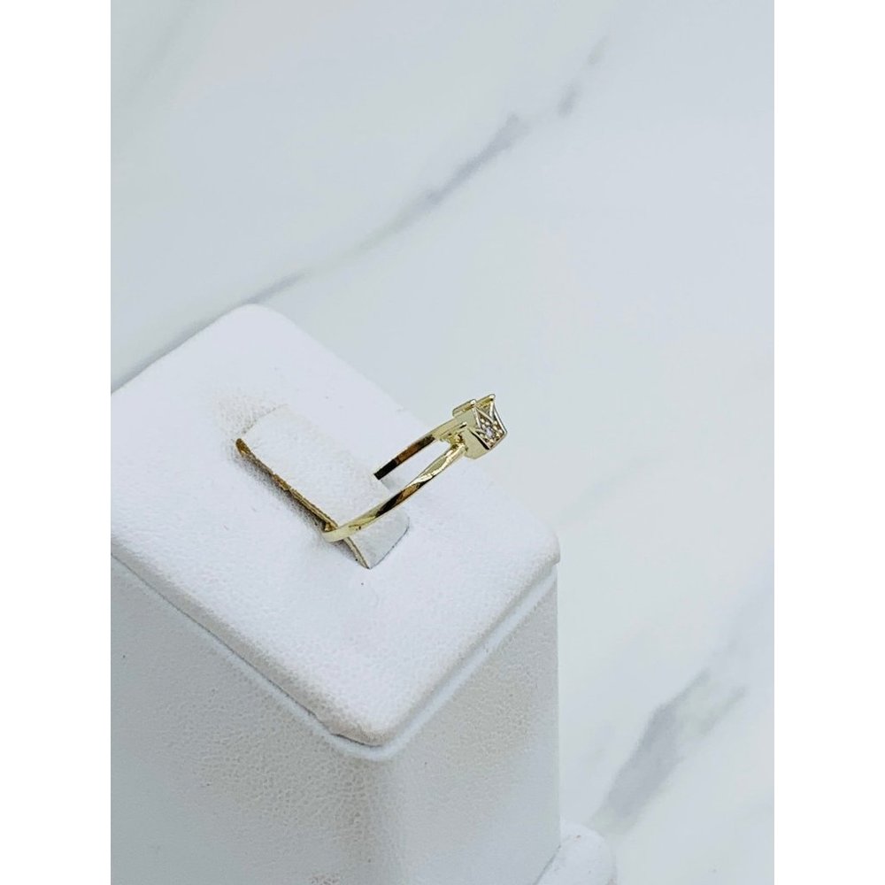 10k Solid Gold Ring Minimalist Stackable Crown Si… - image 4